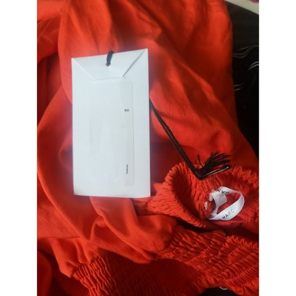 NEW Camilla and Marc Pollina Midi Dress Women Size 14 Open Cross Back Cutout Red - Picture 7 of 8